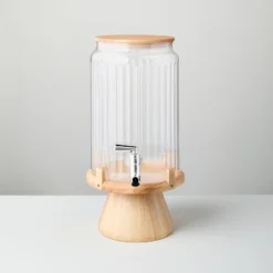 7.7L Fluted Acrylic Drink Dispenser With Wood Stand - Hearth & Hand™ With Magnolia -Hearth & Hand With Magnolia GUEST 01bc3887 534e 421c a289 39a85b117e1e