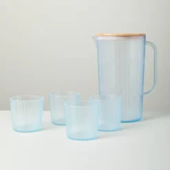 3L Acrylic Beverage Pitcher And Cup Set Blue - Hearth & Hand™ With Magnolia -Hearth & Hand With Magnolia GUEST 049aa24b 4a29 49e1 a9d4 4fa441471f14
