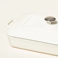 Enamel Coated Casserole/Bakeware Dish With Lid Cream - Hearth & Hand™ With Magnolia: Cast Iron, Hand Wash, Nonstick -Hearth & Hand With Magnolia GUEST 05f2970f 5b01 428e a140 acc4eb2f950a