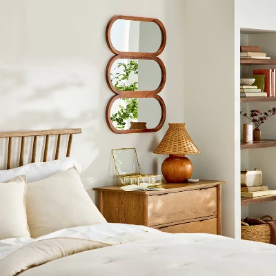 32"x26" Wood Framed Triple Oval Mirror - Hearth & Hand™ With Magnolia 1 32"x26" Wood Framed Triple Oval Mirror - Hearth & Hand™ With Magnolia