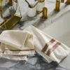 Double Stripe Cotton Hand Towel Cream/Rust - Hearth & Hand™ With Magnolia: Lightweight, Farmhouse Style, 27"x16"