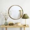 Pleated Brass Round Wall Mirror Antique Finish - Hearth & Hand™ With Magnolia
