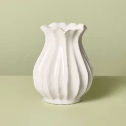 Pleated Ceramic Vase Sour Cream - Hearth & Hand™ With Magnolia -Hearth & Hand With Magnolia GUEST 10bf56cb 8613 4d24 8f7b e012c4529faa