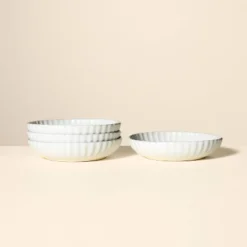 25oz Scalloped Edge Stoneware Pasta/Grain Bowl Cream - Hearth & Hand™ With Magnolia -Hearth & Hand With Magnolia GUEST 193978b7 9e1a 4424 a8a0 fdf885f6e5d1