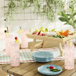 11"x16" Wood Serving Tray With Ceramic Bowl Insert Brown/Cream - Hearth & Hand™ With Magnolia