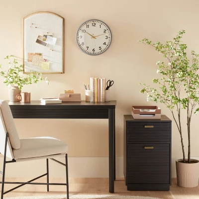 14" Round Decorative Wall Clock - Gray - Hearth & Hand™ With Magnolia 1 14" Round Decorative Wall Clock - Gray - Hearth & Hand™ With Magnolia