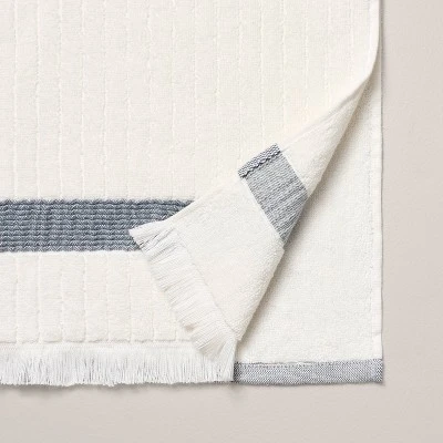 Textured Stripe Terry Bath Towel With Fringe - Hearth & Hand™ With Magnolia 3 Textured Stripe Terry Bath Towel With Fringe - Hearth & Hand™ With Magnolia - Image 3