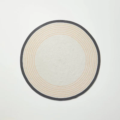 Round Border Stripe Braided Area Rug Neutral - Hearth & Hand™ With Magnolia 4 Round Border Stripe Braided Area Rug Neutral - Hearth & Hand™ With Magnolia - Image 4