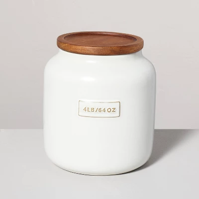 Dry Goods Stoneware Canister With Wood Lid Cream/Brown - Hearth & Hand™ With Magnolia 5 Dry Goods Stoneware Canister With Wood Lid Cream/Brown - Hearth & Hand™ With Magnolia - Image 5