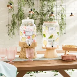 7.7L Fluted Acrylic Drink Dispenser With Wood Stand - Hearth & Hand™ With Magnolia