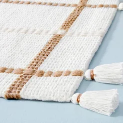 Bold Cross Stripes Tassel Rug Cream/Tan - Hearth & Hand™ With Magnolia -Hearth & Hand With Magnolia GUEST 370f86ee 553d 4bb6 baf5 8193ac52cf37