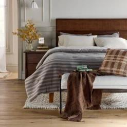 18"x18" Stripe Square Toss Pillow - Hearth & Hand™ With Magnolia