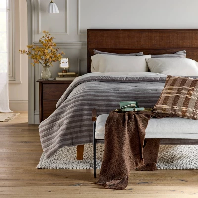 18"x18" Stripe Square Toss Pillow - Hearth & Hand™ With Magnolia 1 18"x18" Stripe Square Toss Pillow - Hearth & Hand™ With Magnolia