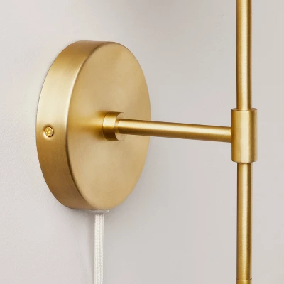 Pleated Shade Wall Sconce Brass/Oatmeal - Hearth & Hand™ With Magnolia 3 Pleated Shade Wall Sconce Brass/Oatmeal - Hearth & Hand™ With Magnolia - Image 3
