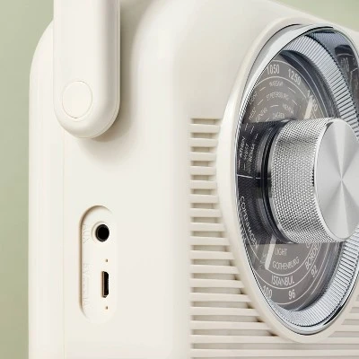 Retro Portable AM/FM Bluetooth Radio Cream - Hearth & Hand™ With Magnolia 4 Retro Portable AM/FM Bluetooth Radio Cream - Hearth & Hand™ With Magnolia - Image 4