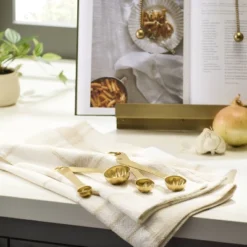 4pc Stainless Steel Measuring Spoons Vintage Brass Finish - Hearth & Hand™ With Magnolia