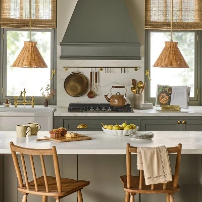 Brass With Rattan Shade Pendant Light - Hearth & Hand™ With Magnolia 2 Brass With Rattan Shade Pendant Light - Hearth & Hand™ With Magnolia - Image 2