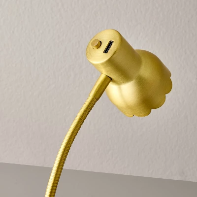 Scalloped Brass Clip Light (Includes LED Light Bulb) - Hearth & Hand™ With Magnolia 3 Scalloped Brass Clip Light (Includes LED Light Bulb) - Hearth & Hand™ With Magnolia - Image 3