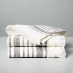 Multistripe Bath Towels Cream/Gray - Hearth & Hand™ With Magnolia -Hearth & Hand With Magnolia GUEST 78ade48d d25d 4e09 b83f 227a74722f75