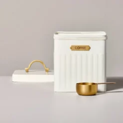 Metal Coffee Tin With Scooper Cream/Brass - Hearth & Hand™ With Magnolia -Hearth & Hand With Magnolia GUEST 809b98a3 d18b 4ca5 a566 b80875ada88a