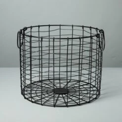 Round Wire Storage Basket With Handles Black - Hearth & Hand™ With Magnolia -Hearth & Hand With Magnolia GUEST 89271918 20ca 45a0 9c44 39bb0a31b0f0