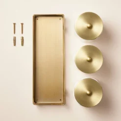 Milk Glass Bath Canister Set White/Brass With Wall-Mounting Kit - Hearth & Hand™ With Magnolia -Hearth & Hand With Magnolia GUEST 95c0ec48 dc67 4c84 a82f 858b617c4ff2