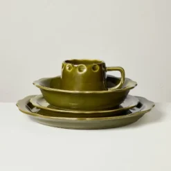 10oz Carved Edge Ceramic Mug Green - Hearth & Hand™ With Magnolia -Hearth & Hand With Magnolia GUEST 968bfb0c d7b7 4d1a a226 ec100dcfa198