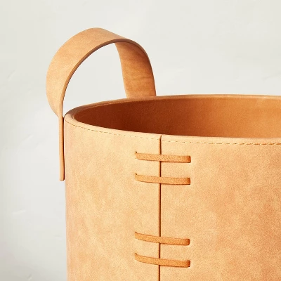 Faux Leather Storage Bin Camel Brown - Hearth & Hand™ With Magnolia 3 Faux Leather Storage Bin Camel Brown - Hearth & Hand™ With Magnolia - Image 3