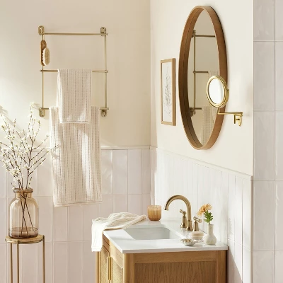 Wall-Mounted Brass Ladder Towel Rack Antique Finish - Hearth & Hand™ With Magnolia 1 Wall-Mounted Brass Ladder Towel Rack Antique Finish - Hearth & Hand™ With Magnolia