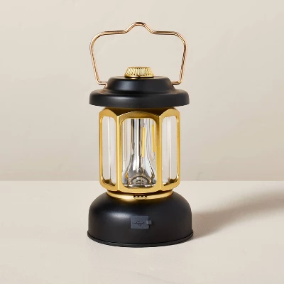 LED Lantern Black/Gold - Hearth & Hand™ With Magnolia 3 LED Lantern Black/Gold - Hearth & Hand™ With Magnolia - Image 3