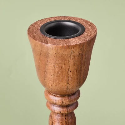 2pk Wood Candlestick Set - Hearth & Hand™ With Magnolia 2 2pk Wood Candlestick Set - Hearth & Hand™ With Magnolia - Image 2