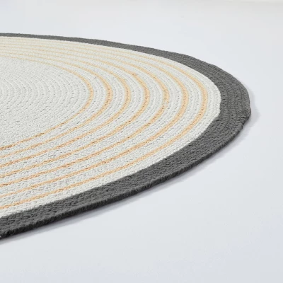 Round Border Stripe Braided Area Rug Neutral - Hearth & Hand™ With Magnolia 2 Round Border Stripe Braided Area Rug Neutral - Hearth & Hand™ With Magnolia - Image 2