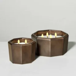 Octagonal Ceramic Autumn Cider Fall Jar Candle Metallic Bronze - Hearth & Hand™ With Magnolia -Hearth & Hand With Magnolia GUEST c2d76d0f 821b 4b02 b2fe 1a79665ccca4