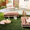 52"x24"x6" Cabana Stripe French-Style Indoor/Outdoor Floor Cushion Brown/Natural - Hearth & Hand™ With Magnolia