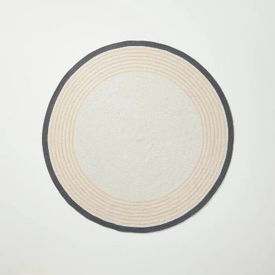 Round Border Stripe Braided Area Rug Neutral - Hearth & Hand™ With Magnolia 5 Round Border Stripe Braided Area Rug Neutral - Hearth & Hand™ With Magnolia - Image 5