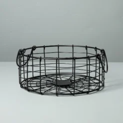 Round Wire Storage Basket With Handles Black - Hearth & Hand™ With Magnolia -Hearth & Hand With Magnolia GUEST db906be6 c2aa 4ee5 bb74 a0cff421c0e0