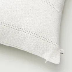 18"x18" Hem Stitch Stripe Square Throw Pillow Cream - Hearth & Hand™ With Magnolia: Cotton Texture, Indoor Use, Hidden Zipper -Hearth & Hand With Magnolia GUEST e5726958 4628 42f1 b9df ccb4b40d36e6