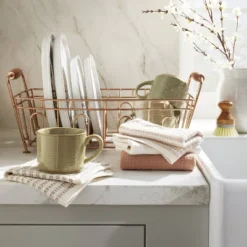 Metal Drying Rack Copper Finish - Hearth & Hand™ With Magnolia: Freestanding Iron & Wood, Countertop Kitchen Organizer