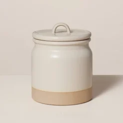 Dry Goods Stoneware Crock Canister Warm Gray/Clay - Hearth & Hand™ With Magnolia -Hearth & Hand With Magnolia GUEST e8cc15f8 eba3 440d 8e23 4974c4232203