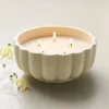 5-Wick Rustic Ceramic Salt Scalloped Jar Candle Cream 32oz - Hearth & Hand™ With Magnolia: Farmhouse Decor, Sea Salt Scent