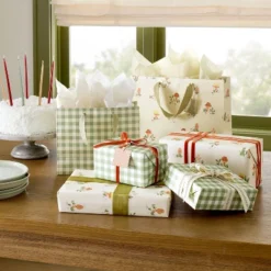 Gingham Gift Wrap Green - Hearth & Hand™ With Magnolia