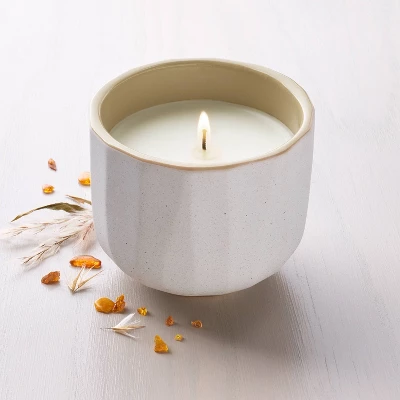 Speckle-Faceted Ceramic Pampas Jar Candle Brown/White 6oz - Hearth & Hand™ With Magnolia 1 Speckle-Faceted Ceramic Pampas Jar Candle Brown/White 6oz - Hearth & Hand™ With Magnolia
