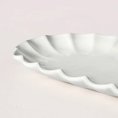 Scallop Stoneware Serving Tray Cream - Hearth & Hand™ With Magnolia 2 Scallop Stoneware Serving Tray Cream - Hearth & Hand™ With Magnolia - Image 2