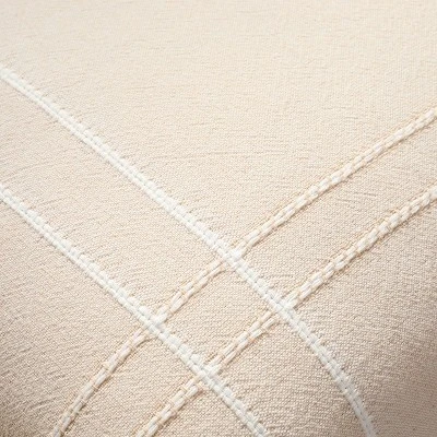 18"x18" Cross Stripe Square Throw Pillow Washed Tan - Hearth & Hand™ With Magnolia 2 18"x18" Cross Stripe Square Throw Pillow Washed Tan - Hearth & Hand™ With Magnolia - Image 2