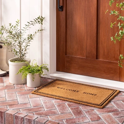 Welcome Home Coir Doormat Tan/Black - Hearth & Hand™ With Magnolia 1 Welcome Home Coir Doormat Tan/Black - Hearth & Hand™ With Magnolia